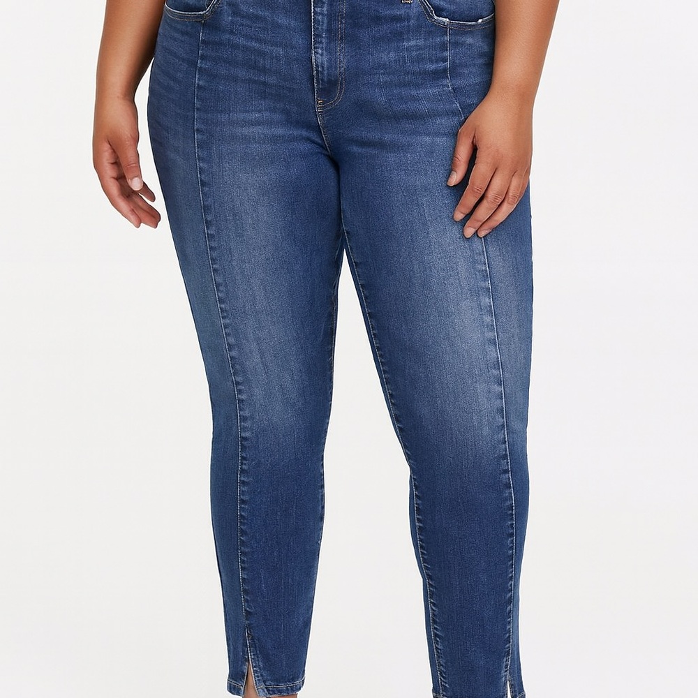 Express Mid Rise Legging Jeans Size 18R Blue Denim Stretch Skinny Fit Jeans
